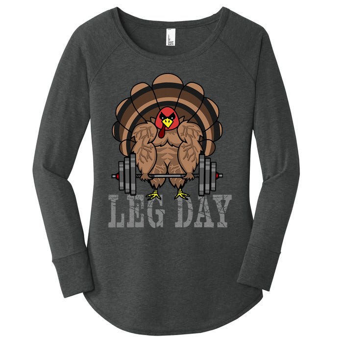 Deadlifting Turkey Thanksgiving Leg Day Deadlift Women's Perfect Tri Tunic Long Sleeve Shirt