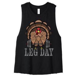 Deadlifting Turkey Thanksgiving Leg Day Deadlift Women's Racerback Cropped Tank