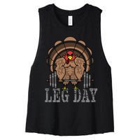 Deadlifting Turkey Thanksgiving Leg Day Deadlift Women's Racerback Cropped Tank