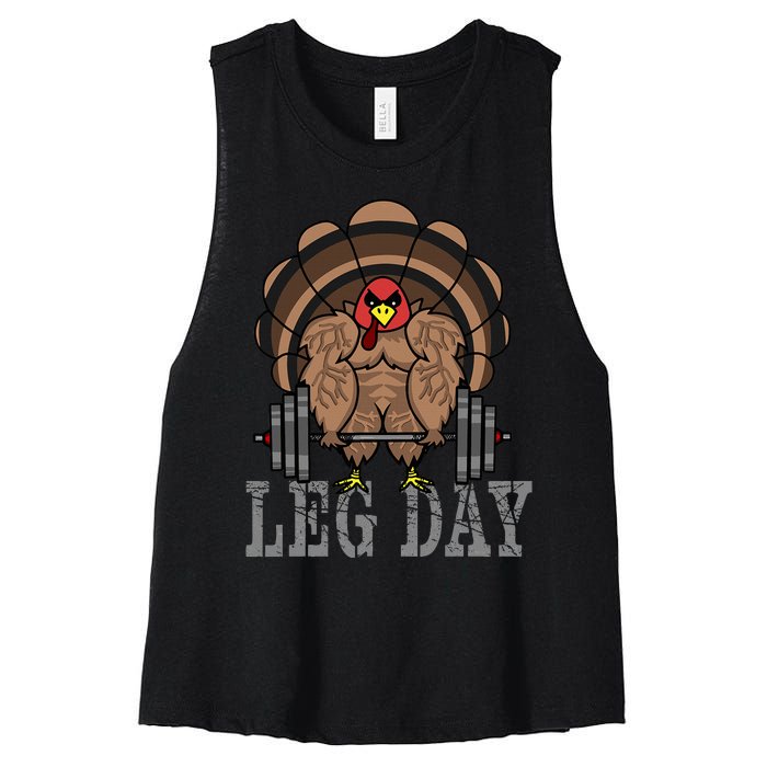 Deadlifting Turkey Thanksgiving Leg Day Deadlift Women's Racerback Cropped Tank