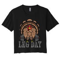 Deadlifting Turkey Thanksgiving Leg Day Deadlift Women's Crop Top Tee