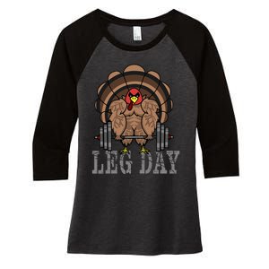 Deadlifting Turkey Thanksgiving Leg Day Deadlift Women's Tri-Blend 3/4-Sleeve Raglan Shirt