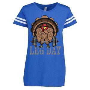 Deadlifting Turkey Thanksgiving Leg Day Deadlift Enza Ladies Jersey Football T-Shirt