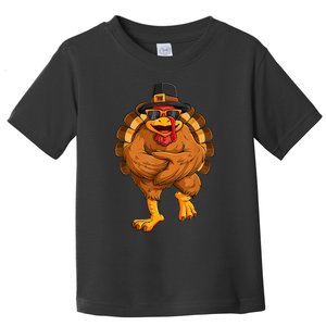 Dancing Turkey Thanksgiving Day Girls Funny Dance Toddler T-Shirt