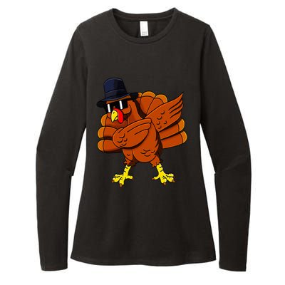 Dabbing Turkey Thanksgiving Pilgrim Funny Dab Womens CVC Long Sleeve Shirt