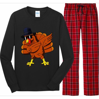 Dabbing Turkey Thanksgiving Pilgrim Funny Dab Long Sleeve Pajama Set