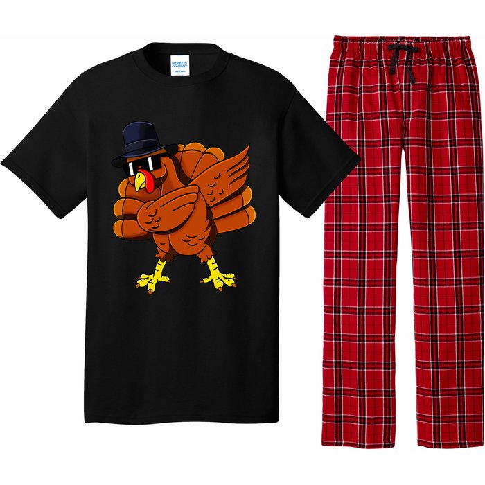 Dabbing Turkey Thanksgiving Pilgrim Funny Dab Pajama Set