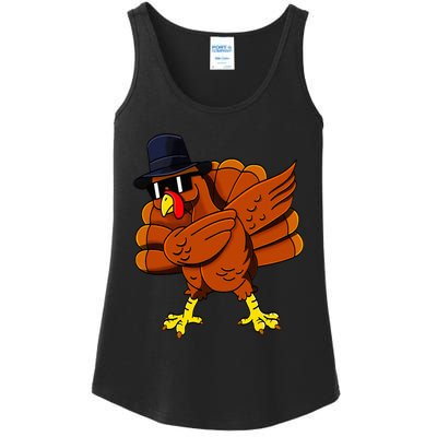 Dabbing Turkey Thanksgiving Pilgrim Funny Dab Ladies Essential Tank