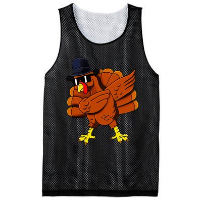 Dabbing Turkey Thanksgiving Pilgrim Funny Dab Mesh Reversible Basketball Jersey Tank