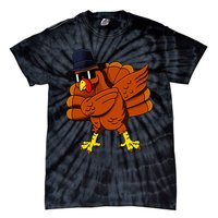 Dabbing Turkey Thanksgiving Pilgrim Funny Dab Tie-Dye T-Shirt