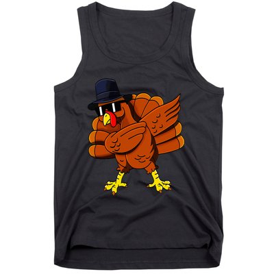 Dabbing Turkey Thanksgiving Pilgrim Funny Dab Tank Top