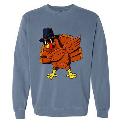 Dabbing Turkey Thanksgiving Pilgrim Funny Dab Garment-Dyed Sweatshirt