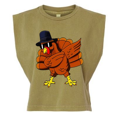 Dabbing Turkey Thanksgiving Pilgrim Funny Dab Garment-Dyed Women's Muscle Tee