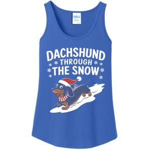 Dachshund Through The Snow Wiener Dog Christmas Xmas Dog Gift Ladies Essential Tank