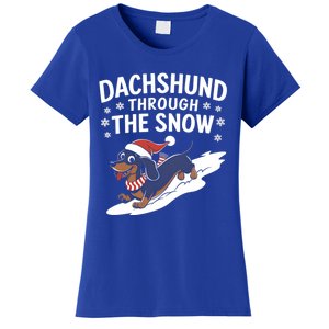 Dachshund Through The Snow Wiener Dog Christmas Xmas Dog Gift Women's T-Shirt