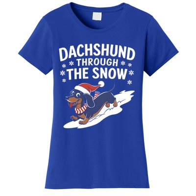 Dachshund Through The Snow Wiener Dog Christmas Xmas Dog Gift Women's T-Shirt