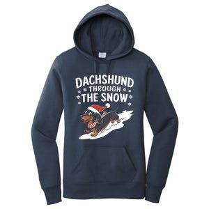 Dachshund Through The Snow Wiener Dog Christmas Xmas Dog Gift Women's Pullover Hoodie