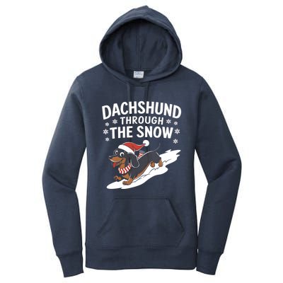 Dachshund Through The Snow Wiener Dog Christmas Xmas Dog Gift Women's Pullover Hoodie