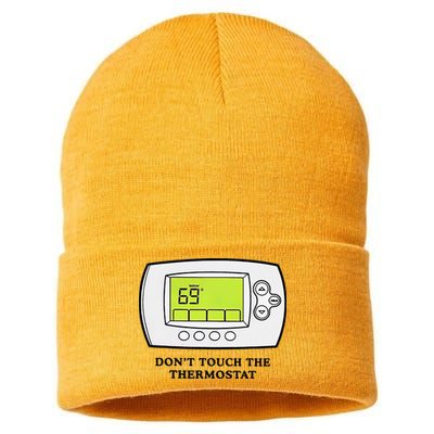 Don’t Touch The Thermostat Funny Sustainable Knit Beanie