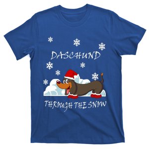 Daschund Through The Snow Christmas Gift T-Shirt