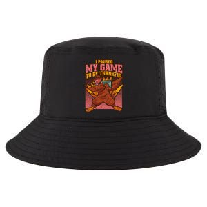 Dabbing Turkey Thanksgiving Gaming Paused Game Thankful Funny Gift Cool Comfort Performance Bucket Hat