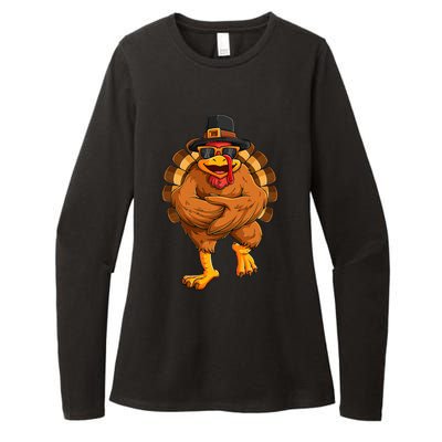 dancing turkey thanksgiving day  funny dance  Womens CVC Long Sleeve Shirt