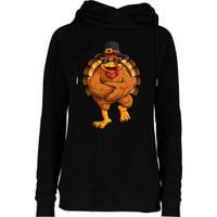 dancing turkey thanksgiving day  funny dance  Womens Funnel Neck Pullover Hood