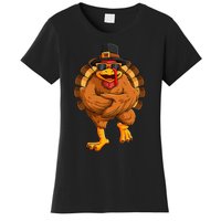 dancing turkey thanksgiving day  funny dance  Women's T-Shirt