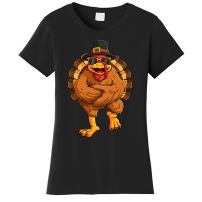 dancing turkey thanksgiving day  funny dance  Women's T-Shirt