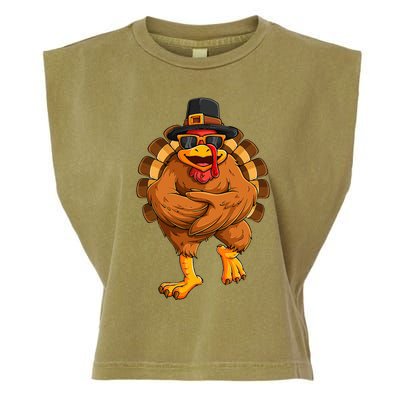 dancing turkey thanksgiving day  funny dance  Garment-Dyed Women's Muscle Tee