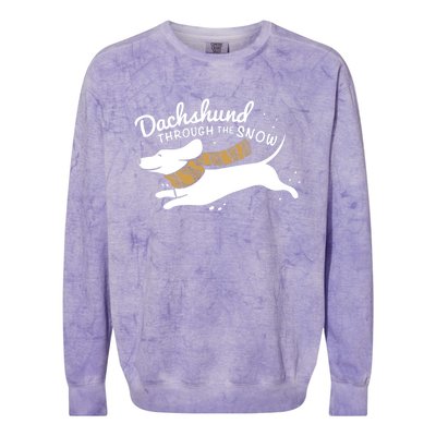 Dachshund Through The Snow Awesome Dachshund Christmas Gift Colorblast Crewneck Sweatshirt