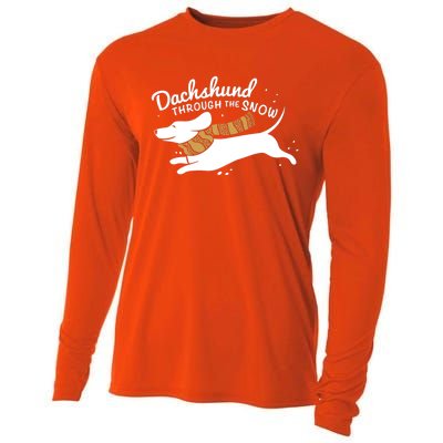 Dachshund Through The Snow Awesome Dachshund Christmas Gift Cooling Performance Long Sleeve Crew