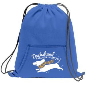 Dachshund Through The Snow Awesome Dachshund Christmas Gift Sweatshirt Cinch Pack Bag