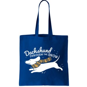 Dachshund Through The Snow Awesome Dachshund Christmas Gift Tote Bag