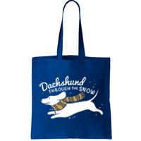 Dachshund Through The Snow Awesome Dachshund Christmas Gift Tote Bag