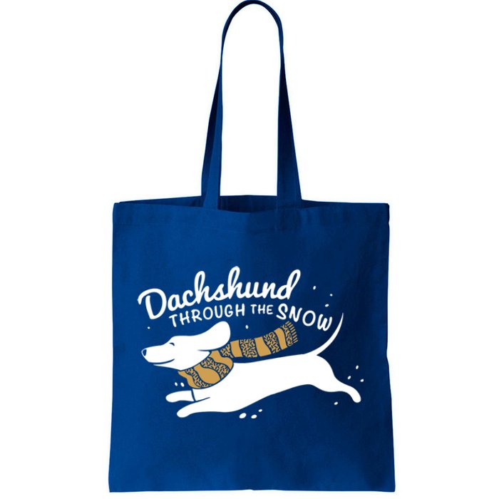 Dachshund Through The Snow Awesome Dachshund Christmas Gift Tote Bag