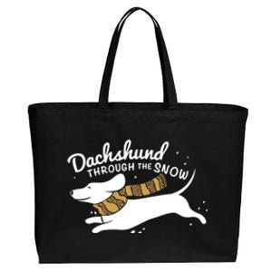 Dachshund Through The Snow Awesome Dachshund Christmas Gift Cotton Canvas Jumbo Tote