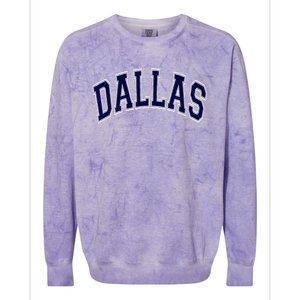 Dallas Texas TX Varsity Style Navy Colorblast Crewneck Sweatshirt