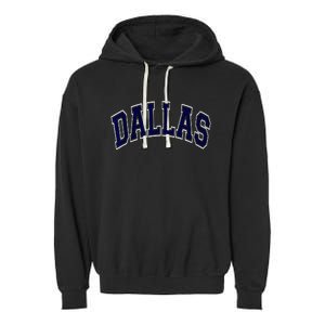 Dallas Texas TX Varsity Style Navy Garment-Dyed Fleece Hoodie