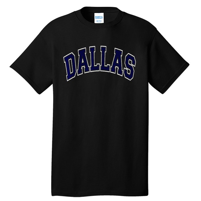 Dallas Texas TX Varsity Style Navy Tall T-Shirt