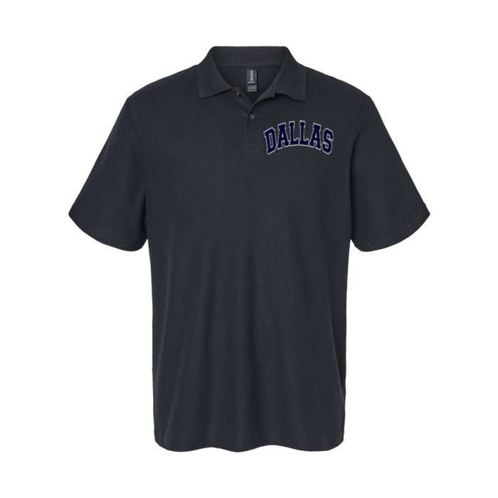 Dallas Texas TX Varsity Style Navy Softstyle Adult Sport Polo