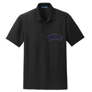 Dallas Texas TX Varsity Style Navy Dry Zone Grid Polo