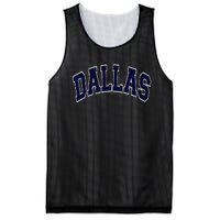 Dallas Texas TX Varsity Style Navy Mesh Reversible Basketball Jersey Tank