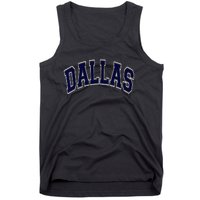 Dallas Texas TX Varsity Style Navy Tank Top