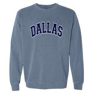 Dallas Texas TX Varsity Style Navy Garment-Dyed Sweatshirt