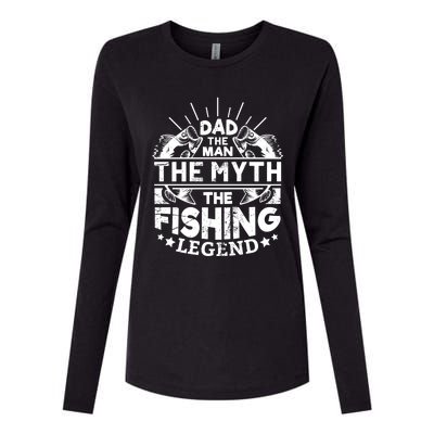 Dad The The Myth The Fishing Legend Gift Womens Cotton Relaxed Long Sleeve T-Shirt