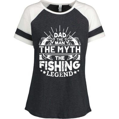 Dad The The Myth The Fishing Legend Gift Enza Ladies Jersey Colorblock Tee