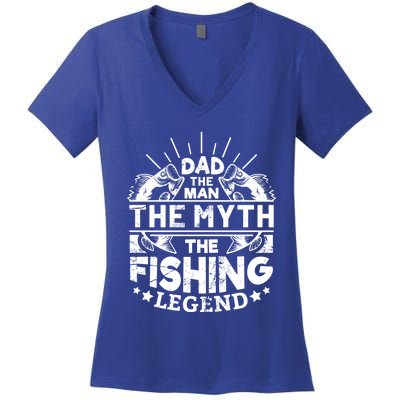 Dad The The Myth The Fishing Legend Gift Women's V-Neck T-Shirt