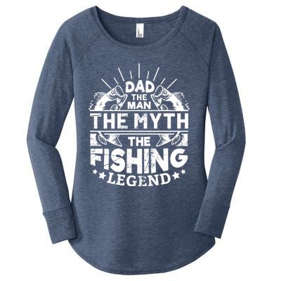 Dad The The Myth The Fishing Legend Gift Women's Perfect Tri Tunic Long Sleeve Shirt