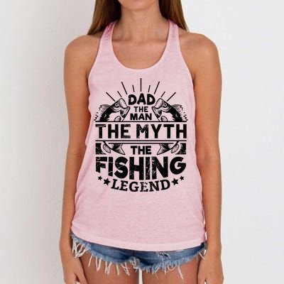 Dad The The Myth The Fishing Legend Gift Women's Knotted Racerback Tank